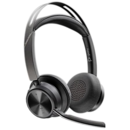 Auriculares Inalámbricos PolyVoyager Focus 2 USB-C-C + Adaptador USB-C/A/ con Micrófono/ Bluetooth/ Negros